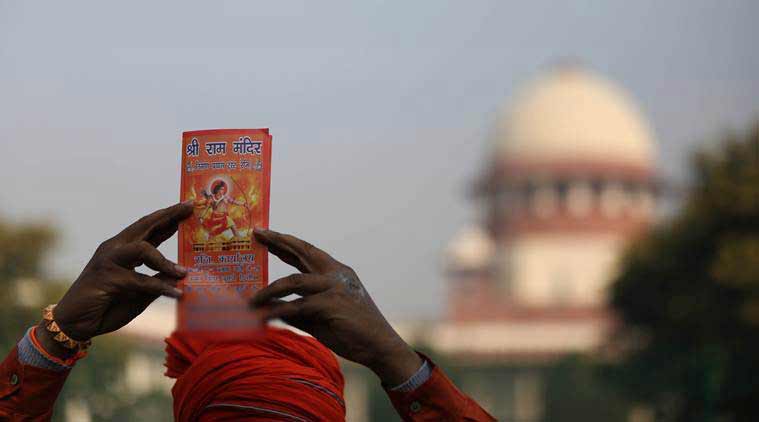 Supporter of Ram Mandir at the Supreme Court in New Delhi